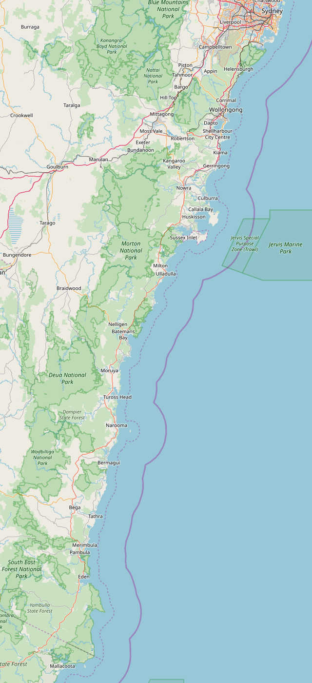 map of south coast nsw